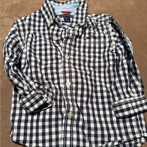 Tommy Hilfiger Kids Navy and White Plaid Shirt